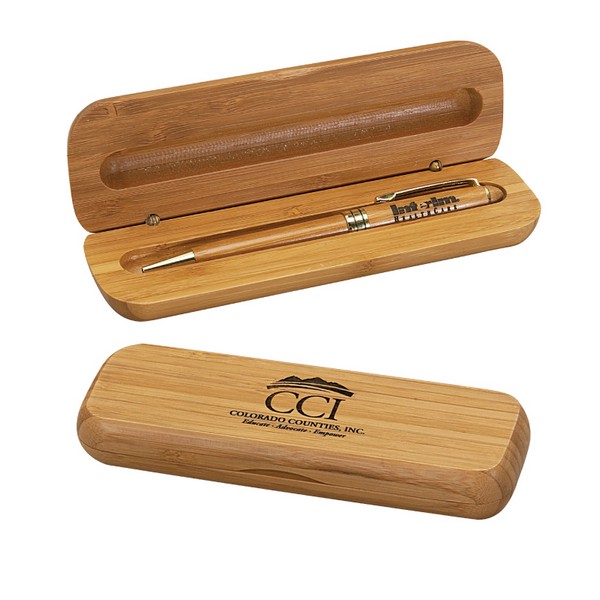 SST63420 Bamboo Pen Gift Set With Custom Imprint
